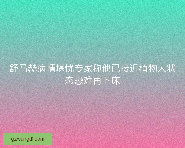 舒马赫病情堪忧专家称他已接近植物人状态恐难再下床