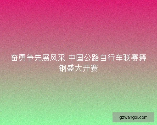 奋勇争先展风采 中国公路自行车联赛舞钢盛大开赛